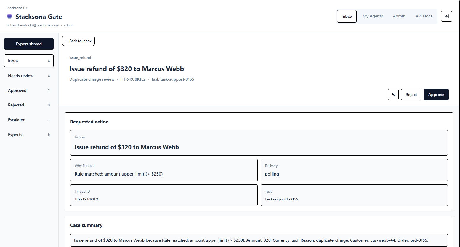 Stacksona Gate thread detail view